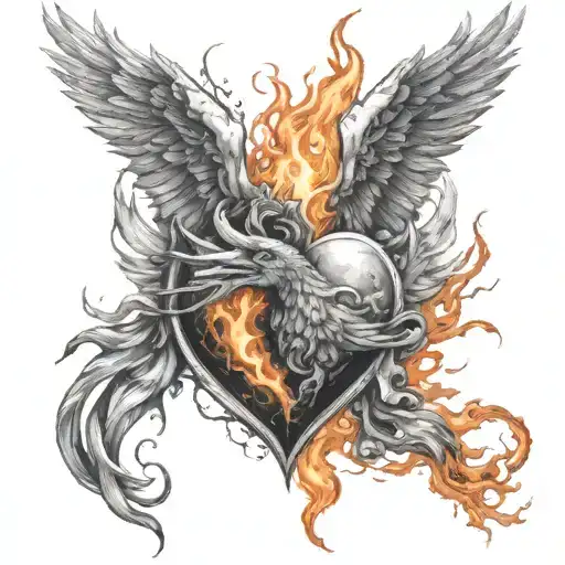 Heart Burning Into Ashes And A Phoenix Rising From The Ashes