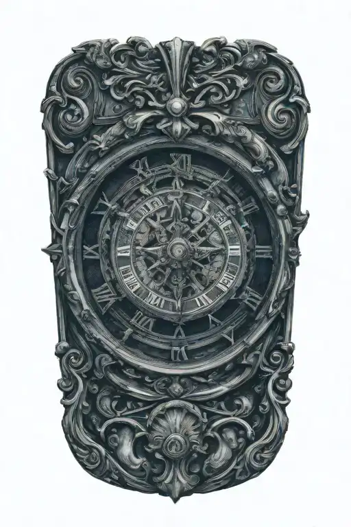 Roman Clock With Compass