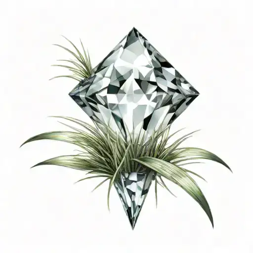 A Diamond Balancing On Top Of A Single Blade Of Grass