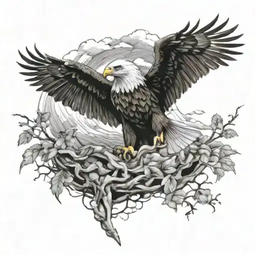 Eagle Fly Thin Lines