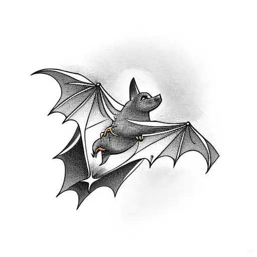 A Bat Flying Over A Cityscape Made Of Programming Code