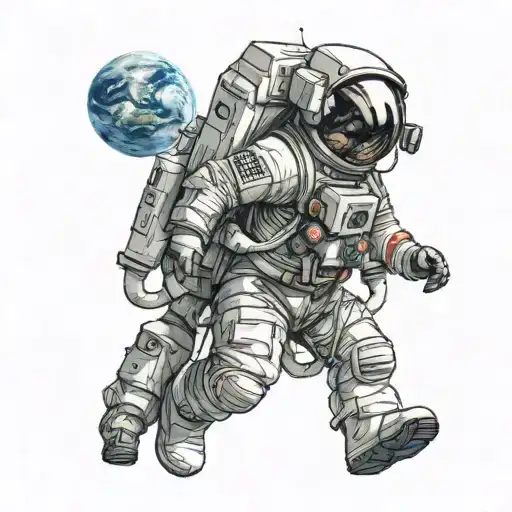 Astronaut Holding The Earth On His Shoulders