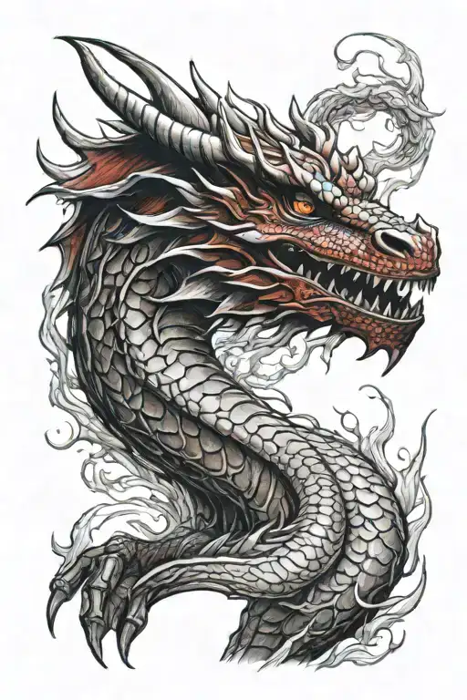 Red Dragon Breathing Fire