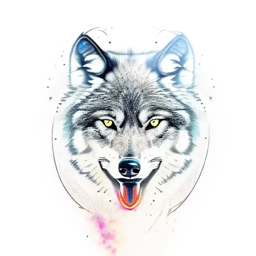 Black Wolf With Hourglass