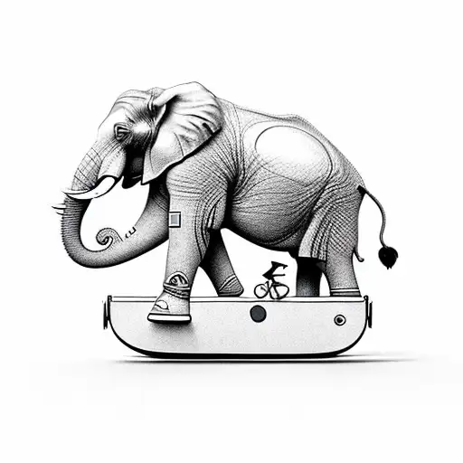 Elephant Riding A Bike