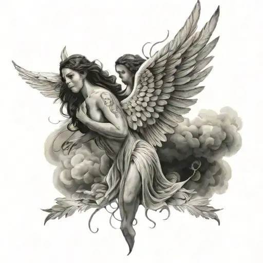 Asal Name And Angel Wings Flying