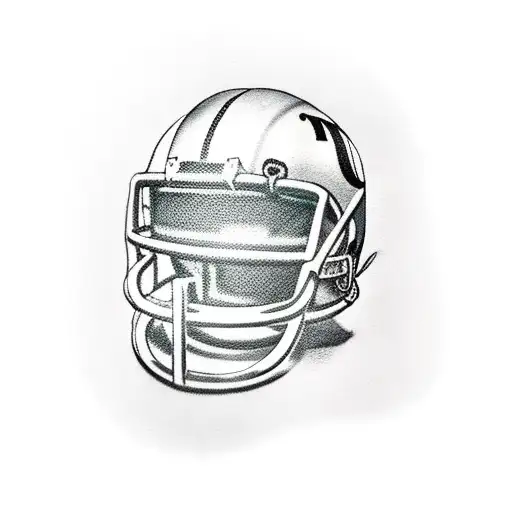 American Football Player Holding Helmet