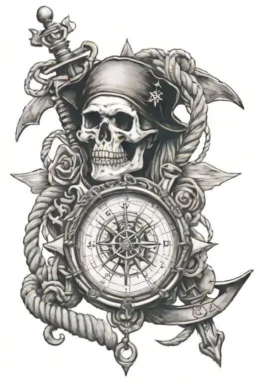 Jolly Roger Compass Watch Rope