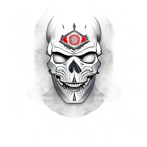 Samurai Warrior Skull Face