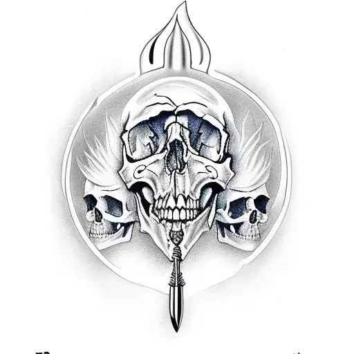 A Knife With Skull Acient