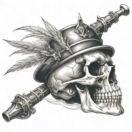 Skull Crown Broom Stick