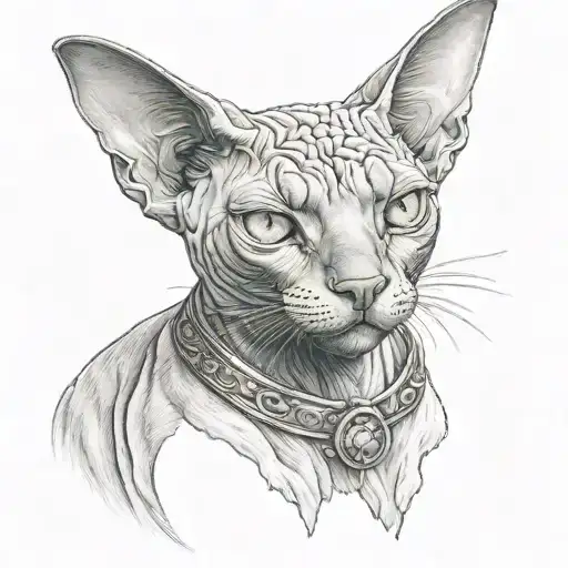 Sphinx Cat Standing Proudly