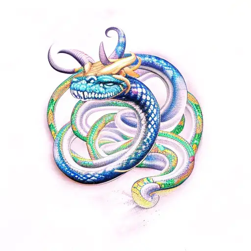 Cosmic Snake With Horns