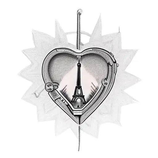 Eiffel Tower Entwined With A Heart-shaped Airplane