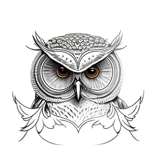 Flying Owl With Fleur De Lis