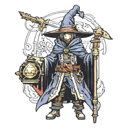 Final Fantasy Black Mage Pixel Art Design