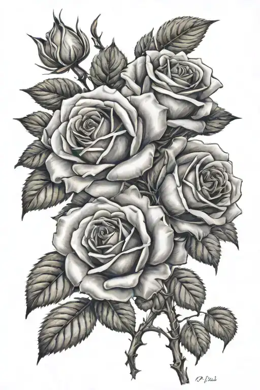 Roses With A Date On Their Stem