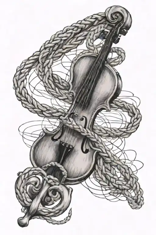A Metal Anchor With A Rope Twisted Into The Shape Of A Violin String
