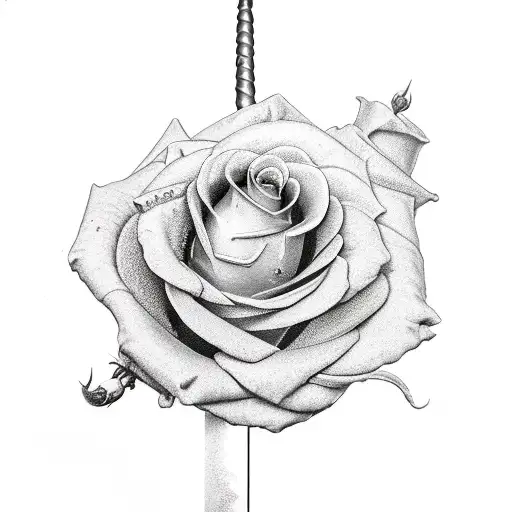 Big Sword With Small Climbing Roses