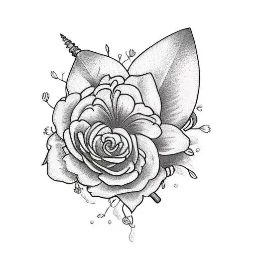 Big Sword With Small Climbing Flowers