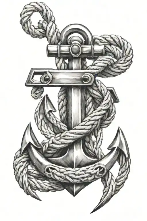 A Metal Anchor With A Rope