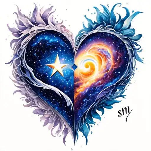 Double Infinite Heart Heart Star Galaxy And Initial S M N
