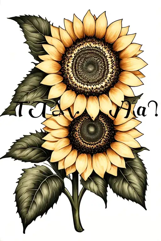 Mandala With Sunflower And The Name Tayah