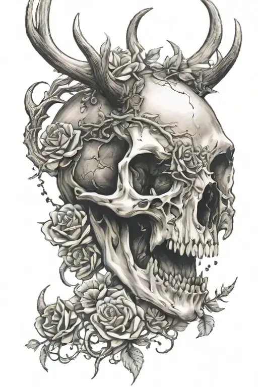 Deer Skull With Memento Mori