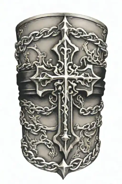 Bracelet With Cross On The Thigh