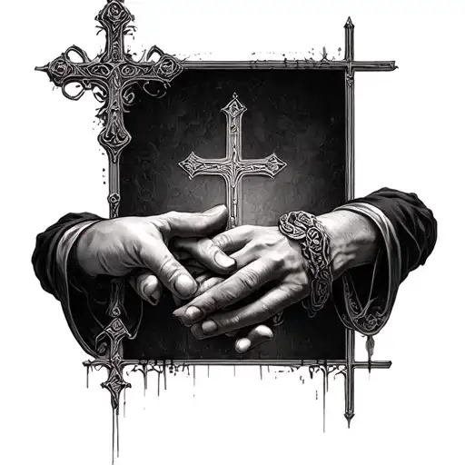 Parents Took Malish's Hand And Go To Church In Gothic Black -And -Style Style