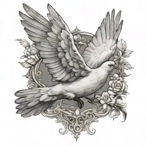 Religious Dove Flying