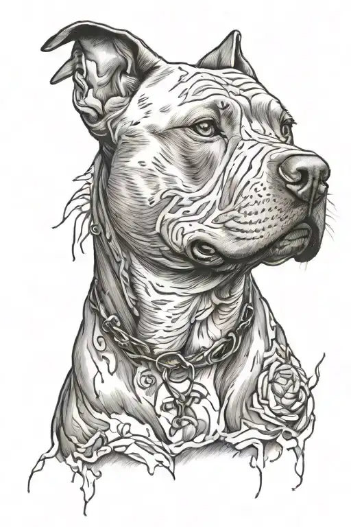 Pit Bull With Open And Angry Sad Broken Character Story