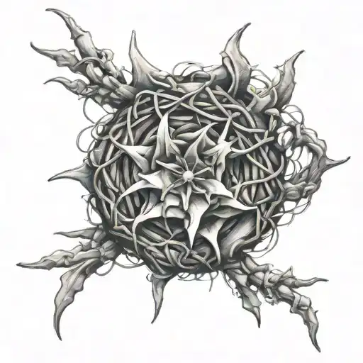 Crown Of Thorns Flower Intertwined