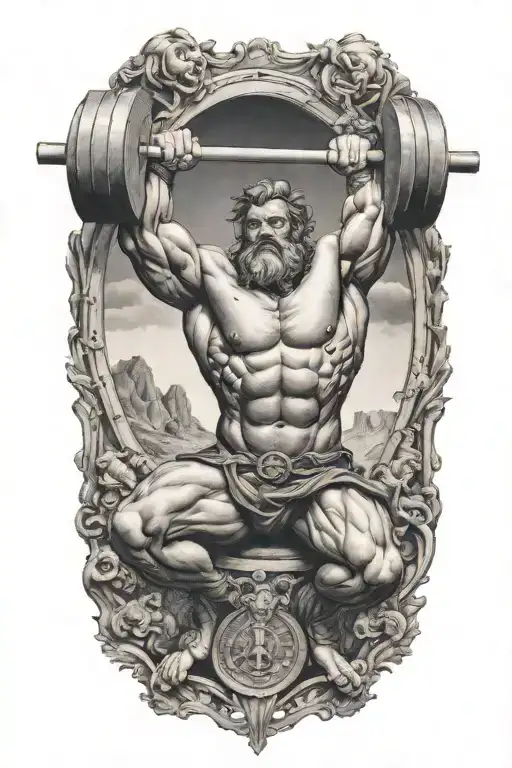 Atlas Greek God Lifting Weights