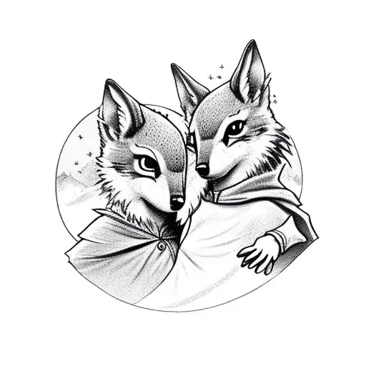 Little Red Riding Hood Standing On A Hill With A Robin Landing On Her Hand