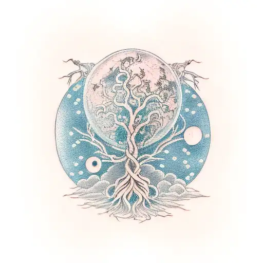 Yggdrasil On Forearm With A Vagvisir