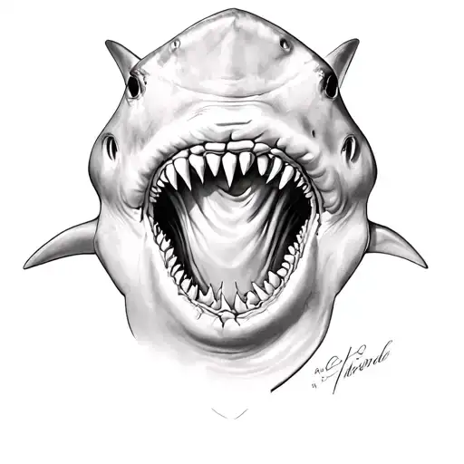Ocean With Shark Jaw