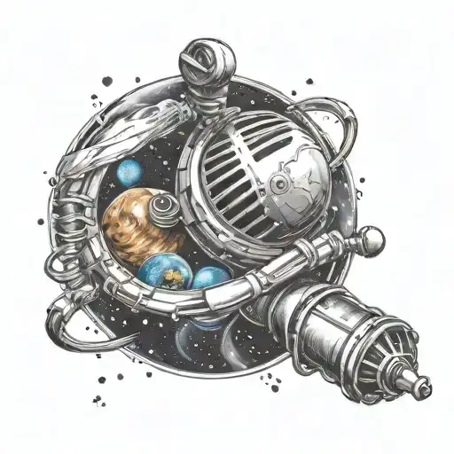 A Microphone In Space Being Orbitted By Planets