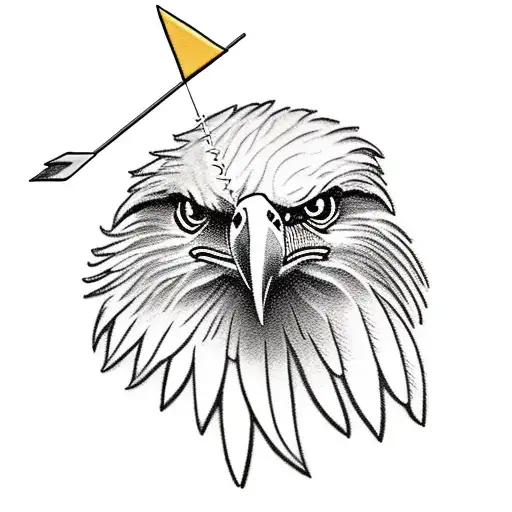 Eagle Carrying Olive Branches Being Pierced By An Arrow