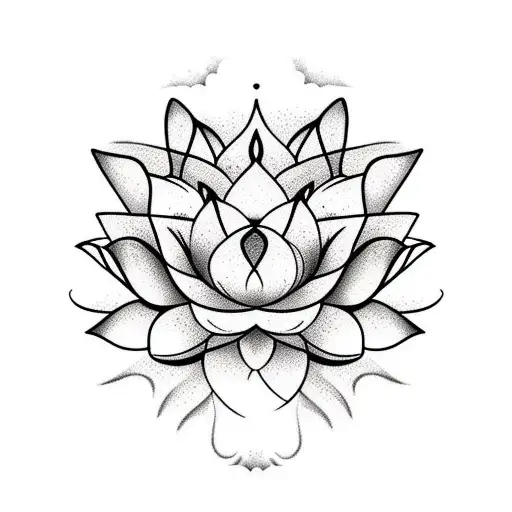 Lotus Flower With Mountain Background