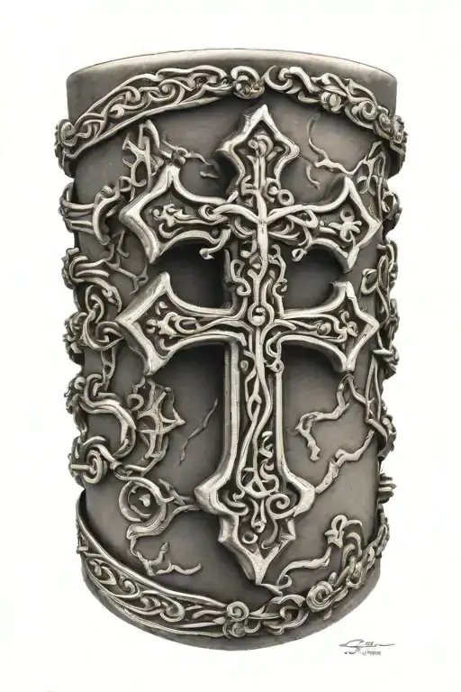 Brazalete Delgados Con Una Cruz