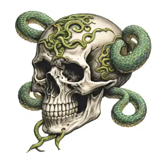 Skull With Snakes