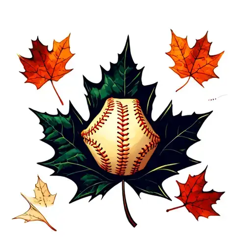 Baseball In Maple Leaf