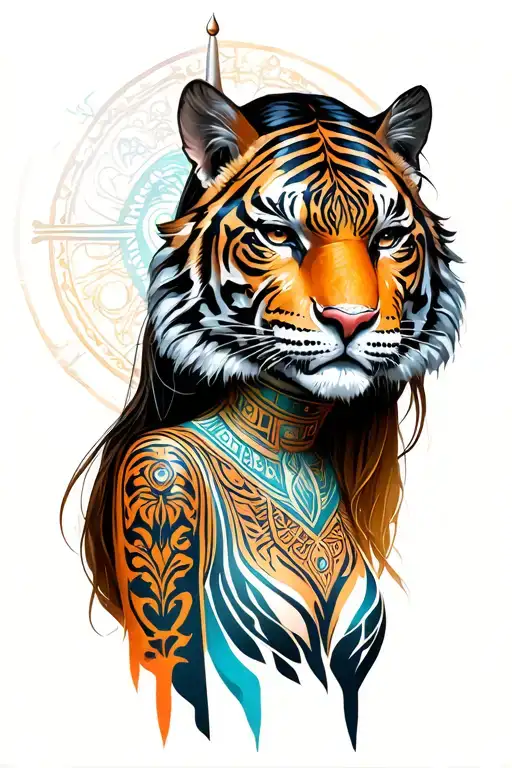 Tiger Sagittarius Totem Girl Mask