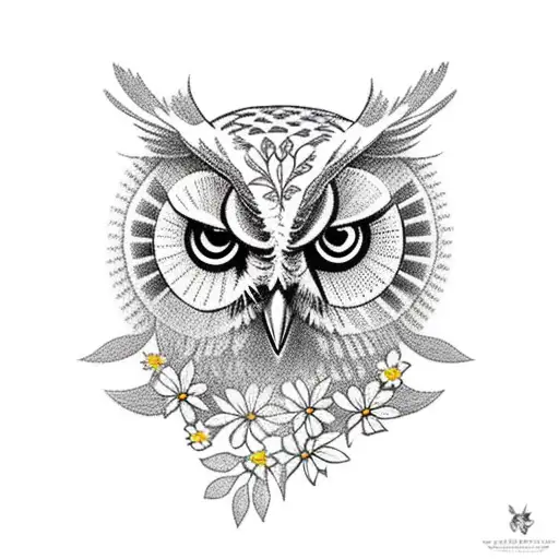 Owl With Flowers