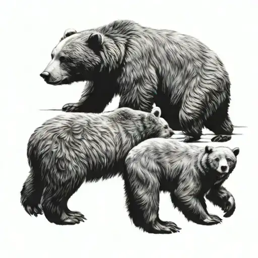 Bear And Otter Matching Tatoos