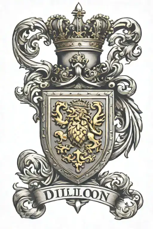 Dillon Family Crest Heraldry Crown