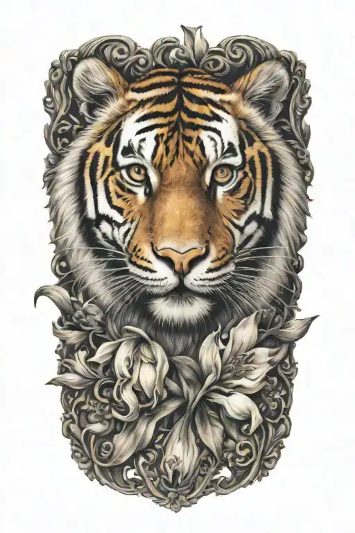 Bracelet With Tiger Painting Style Mixed Bouquet Of Tulip