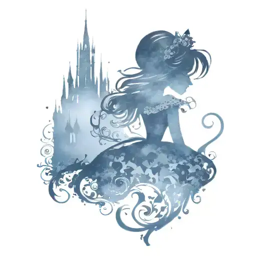 Disney Themed Silhouette With Hints Of Alice In Wonderland Showing