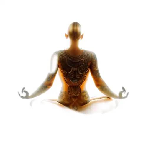 An Angel Meditating In A Lotus Position